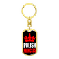 Polish Princess Swivel Keychain Dog Tag Stainless Steel or 18k Gold-Express Your Love Gifts