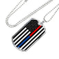 Political Thin Blue Red Line Dog Tag Stainless Steel or 18k Gold Finish 24-Express Your Love Gifts