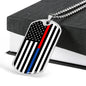 Political Thin Blue Red Line Dog Tag Stainless Steel or 18k Gold Finish 24-Express Your Love Gifts