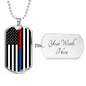 Political Thin Blue Red Line Dog Tag Stainless Steel or 18k Gold Finish 24-Express Your Love Gifts