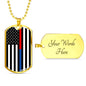 Political Thin Blue Red Line Dog Tag Stainless Steel or 18k Gold Finish 24-Express Your Love Gifts