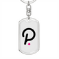 Polkadot (DOT) Crypto Cryptocurrency Keychain Stainless Steel or 18k Gold Dog Tag Keyring-Express Your Love Gifts