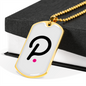 Polkadot (DOT) Crypto Necklace Stainless Steel or 18k Gold Dog Tag 24" Chain-Express Your Love Gifts