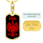 Polska Poland Eagle Swivel Keychain Dog Tag Stainless Steel or 18k Gold-Express Your Love Gifts