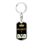 Polydactyl Cat Dad King Keychain Stainless Steel or 18k Gold-Express Your Love Gifts