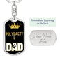Polydactyl Cat Dad King Keychain Stainless Steel or 18k Gold-Express Your Love Gifts