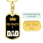 Polydactyl Cat Dad King Keychain Stainless Steel or 18k Gold-Express Your Love Gifts