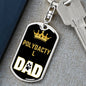 Polydactyl Cat Dad King Keychain Stainless Steel or 18k Gold-Express Your Love Gifts