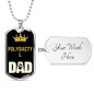 Polydactyl Cat Dad Necklace Stainless Steel or 18k Gold Dog Tag 24" Chain-Express Your Love Gifts