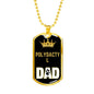 Polydactyl Cat Dad Necklace Stainless Steel or 18k Gold Dog Tag 24" Chain-Express Your Love Gifts