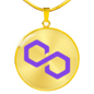 Polygon (MATIC) Circle Necklace Stainless Steel or 18k Gold 18-22"-Express Your Love Gifts
