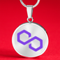 Polygon (MATIC) Circle Necklace Stainless Steel or 18k Gold 18-22"-Express Your Love Gifts