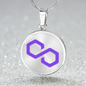 Polygon (MATIC) Circle Necklace Stainless Steel or 18k Gold 18-22"-Express Your Love Gifts