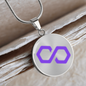 Polygon (MATIC) Circle Necklace Stainless Steel or 18k Gold 18-22"-Express Your Love Gifts