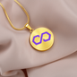 Polygon (MATIC) Circle Necklace Stainless Steel or 18k Gold 18-22"-Express Your Love Gifts