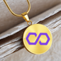 Polygon (MATIC) Circle Necklace Stainless Steel or 18k Gold 18-22"-Express Your Love Gifts