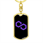 Polygon (MATIC) Crypto Cryptocurrency Keychain Stainless Steel or 18k Gold Dog Tag Keyring-Express Your Love Gifts