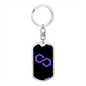 Polygon (MATIC) Crypto Cryptocurrency Keychain Stainless Steel or 18k Gold Dog Tag Keyring-Express Your Love Gifts