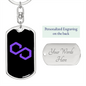 Polygon (MATIC) Crypto Cryptocurrency Keychain Stainless Steel or 18k Gold Dog Tag Keyring-Express Your Love Gifts