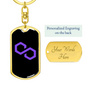 Polygon (MATIC) Crypto Cryptocurrency Keychain Stainless Steel or 18k Gold Dog Tag Keyring-Express Your Love Gifts