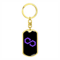 Polygon (MATIC) Crypto Cryptocurrency Keychain Stainless Steel or 18k Gold Dog Tag Keyring-Express Your Love Gifts