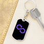 Polygon (MATIC) Crypto Cryptocurrency Keychain Stainless Steel or 18k Gold Dog Tag Keyring-Express Your Love Gifts