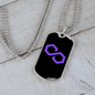 Polygon (MATIC) Crypto Necklace Stainless Steel or 18k Gold Dog Tag 24" Chain-Express Your Love Gifts
