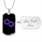 Polygon (MATIC) Crypto Necklace Stainless Steel or 18k Gold Dog Tag 24" Chain-Express Your Love Gifts