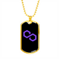 Polygon (MATIC) Crypto Necklace Stainless Steel or 18k Gold Dog Tag 24" Chain-Express Your Love Gifts