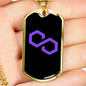 Polygon (MATIC) Crypto Necklace Stainless Steel or 18k Gold Dog Tag 24" Chain-Express Your Love Gifts
