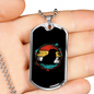 Pomeranian Necklace Stainless Steel or 18k Gold Dog Tag 24" Chain-Express Your Love Gifts