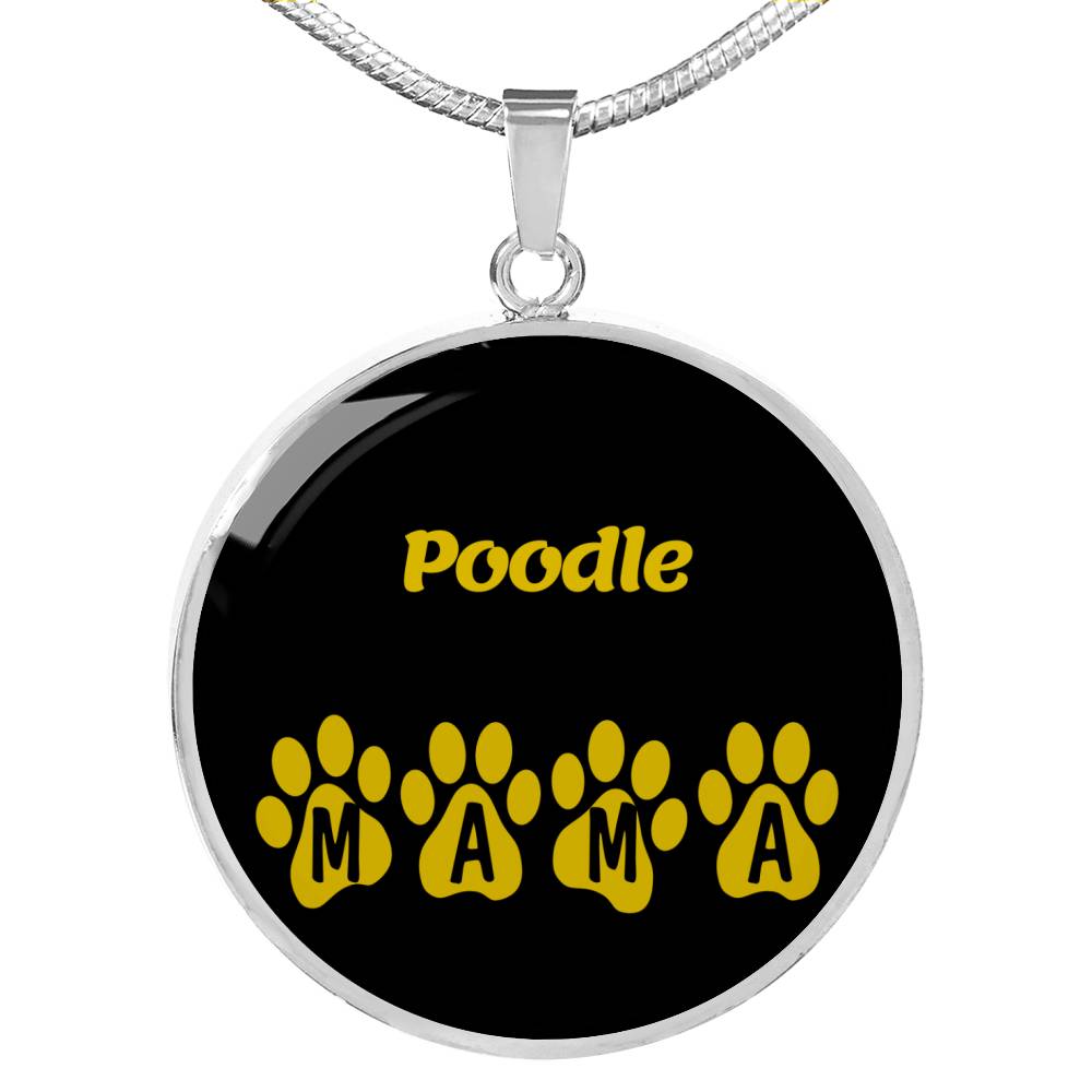 Poodle Mama Circle Necklace Stainless Steel or 18k Gold 18-22" Dog Owner Lover-Express Your Love Gifts