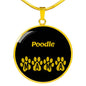 Poodle Mama Circle Necklace Stainless Steel or 18k Gold 18-22" Dog Owner Lover-Express Your Love Gifts