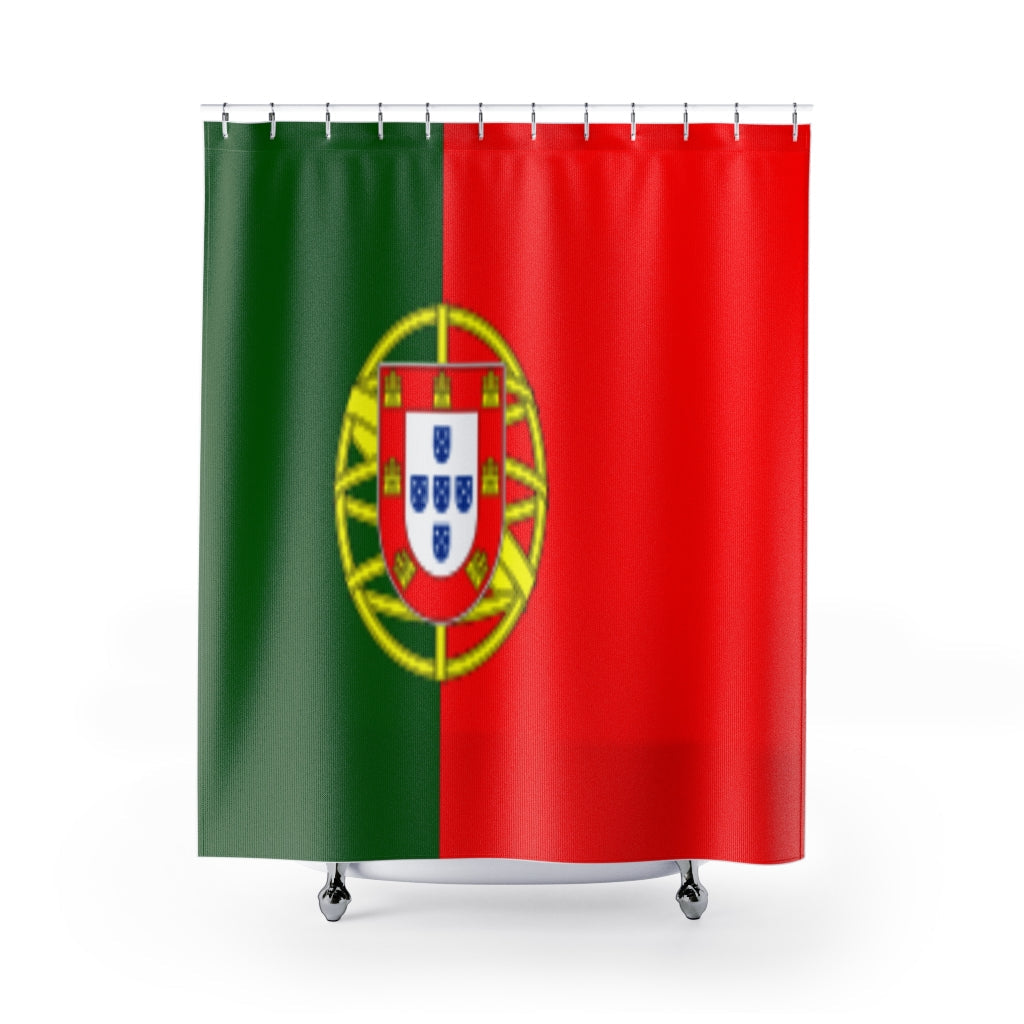 Portugal Flag Stylish Design 71" x 74" Elegant Waterproof Shower Curtain for a Spa-like Bathroom Paradise Exceptional Craftsmanship-Express Your Love Gifts