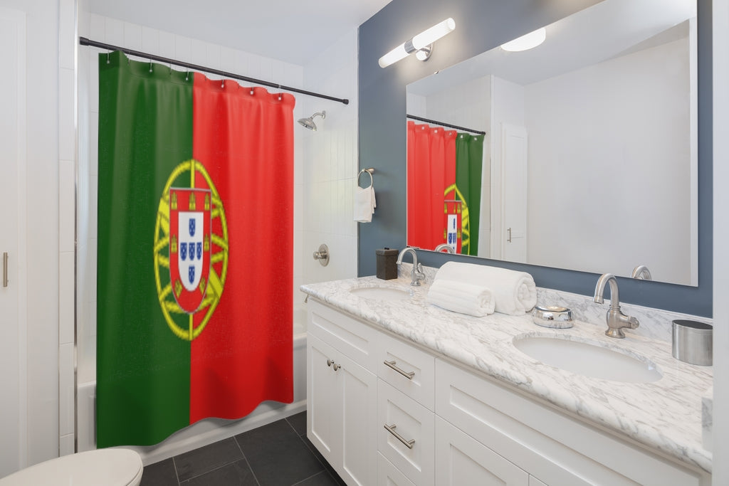 Portugal Flag Stylish Design 71" x 74" Elegant Waterproof Shower Curtain for a Spa-like Bathroom Paradise Exceptional Craftsmanship-Express Your Love Gifts