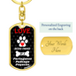 Portuguese Podengo Pequeno Keychain Stainless Steel or 18k Gold Dog Tag Keyring-Express Your Love Gifts