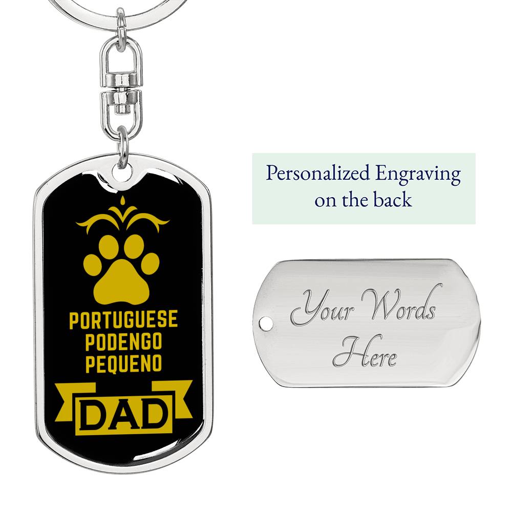 Portuguese Podengo Pequeno Keychain Stainless Steel or 18k Gold-Express Your Love Gifts
