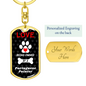 Portuguese Pointer Keychain Stainless Steel or 18k Gold Dog Tag Keyring-Express Your Love Gifts