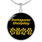 Portuguese Sheepdog Mama Circle Necklace Stainless Steel or 18k Gold 18-22" Dog Owner Lover-Express Your Love Gifts