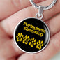 Portuguese Sheepdog Mama Circle Necklace Stainless Steel or 18k Gold 18-22" Dog Owner Lover-Express Your Love Gifts
