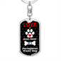 Portuguese Water Dog Keychain Stainless Steel or 18k Gold Dog Tag Keyring-Express Your Love Gifts