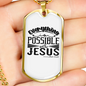 Possible With Jesus Christian Necklace Stainless Steel or 18k Gold Dog Tag 24" Chain-Express Your Love Gifts
