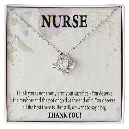 Pot of Gold Healthcare Medical Worker Nurse Appreciation Gift Infinity Knot Necklace Message Card-Express Your Love Gifts