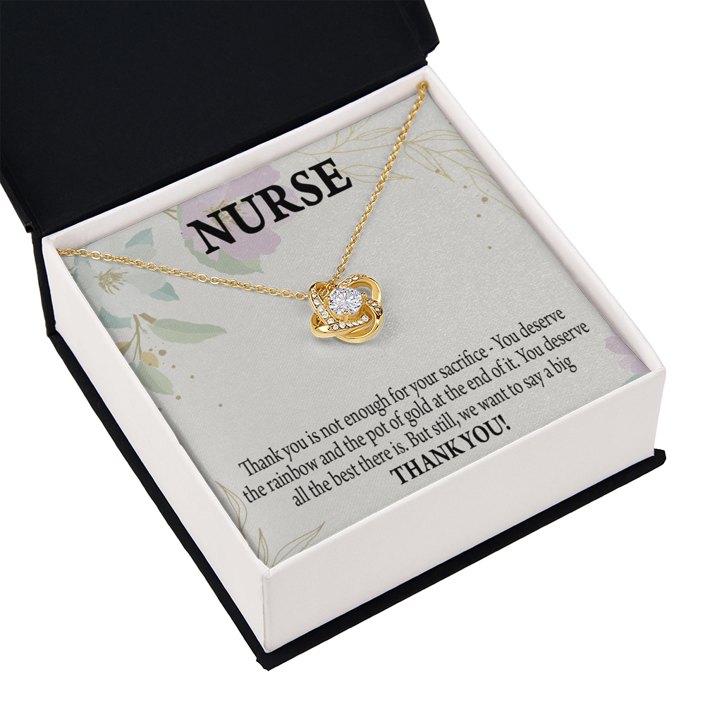 Pot of Gold Healthcare Medical Worker Nurse Appreciation Gift Infinity Knot Necklace Message Card-Express Your Love Gifts