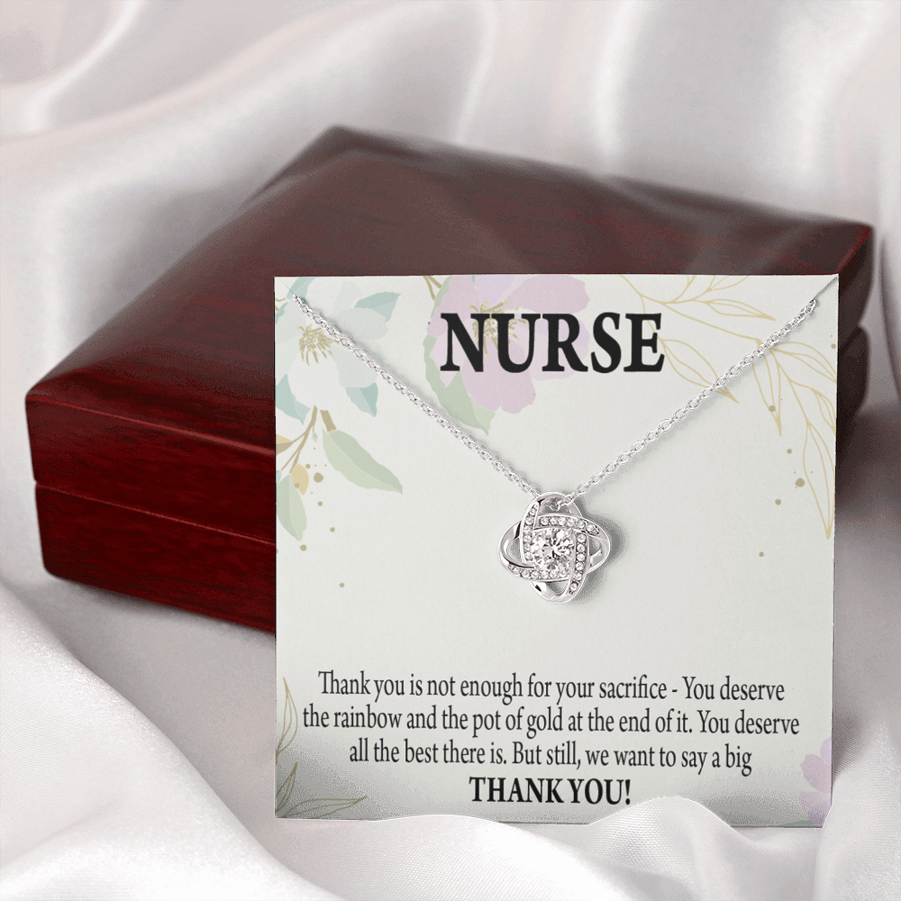 Pot of Gold Healthcare Medical Worker Nurse Appreciation Gift Infinity Knot Necklace Message Card-Express Your Love Gifts