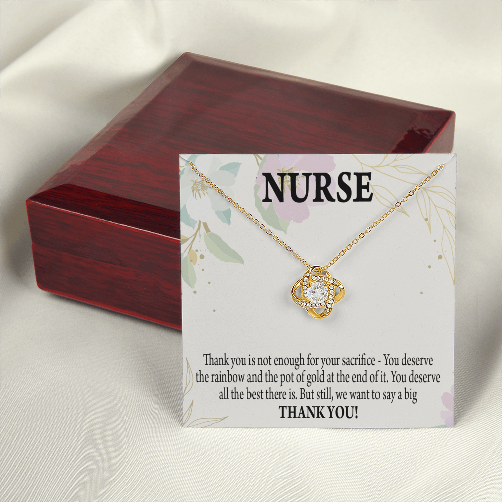 Pot of Gold Healthcare Medical Worker Nurse Appreciation Gift Infinity Knot Necklace Message Card-Express Your Love Gifts