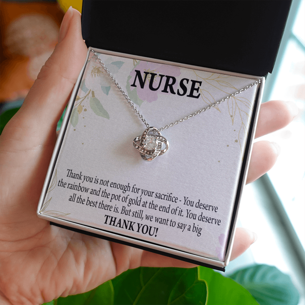 Pot of Gold Healthcare Medical Worker Nurse Appreciation Gift Infinity Knot Necklace Message Card-Express Your Love Gifts
