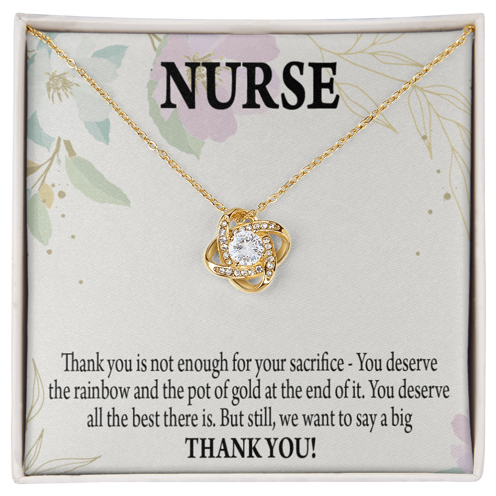 Pot of Gold Healthcare Medical Worker Nurse Appreciation Gift Infinity Knot Necklace Message Card-Express Your Love Gifts