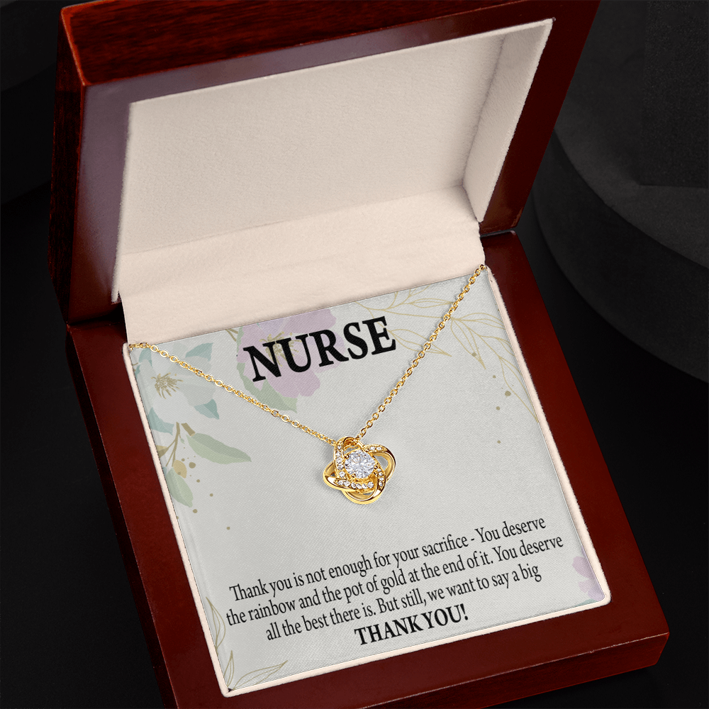 Pot of Gold Healthcare Medical Worker Nurse Appreciation Gift Infinity Knot Necklace Message Card-Express Your Love Gifts