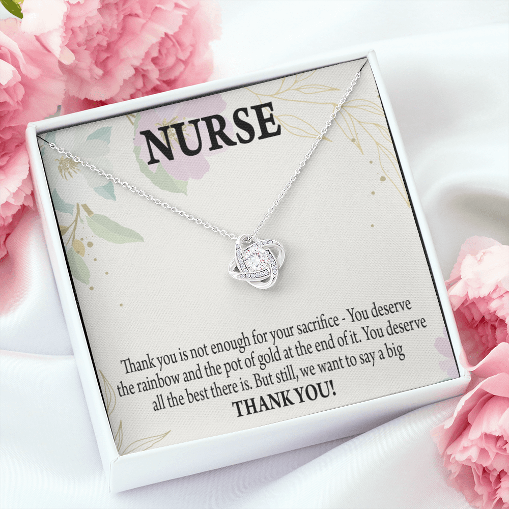 Pot of Gold Healthcare Medical Worker Nurse Appreciation Gift Infinity Knot Necklace Message Card-Express Your Love Gifts